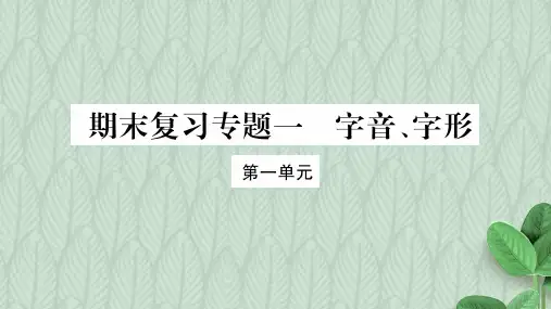 2019-2020学年度最新八年级语文上册期末复习专题1字音字形习题课件新人教版-优质PPT课件