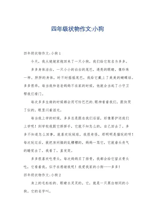 四年级状物作文-小狗