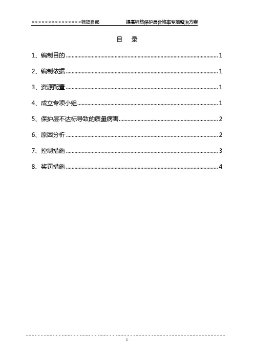 钢筋保护层专项整治方案