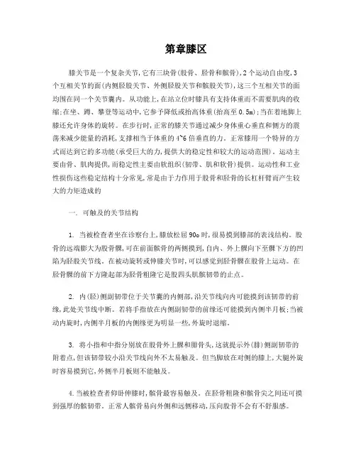 膝关节运动解剖学