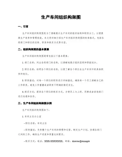 生产车间组织构架图