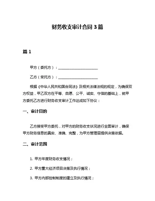财务收支审计合同3篇
