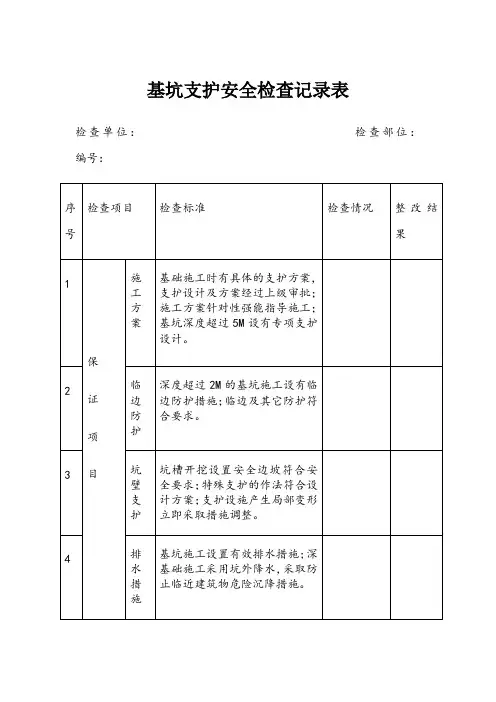 深基坑检查记录表