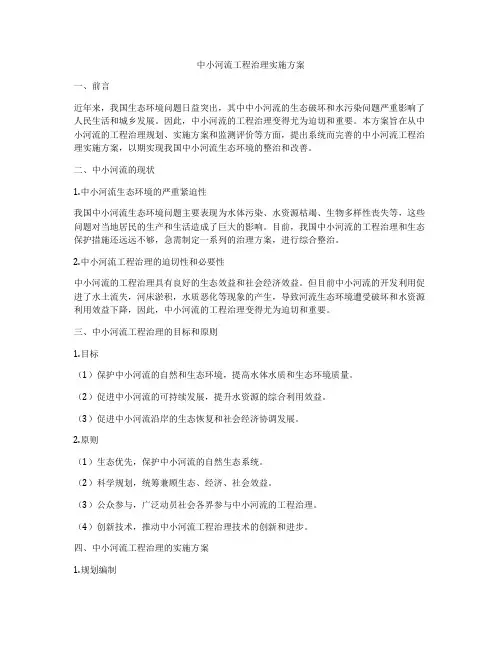 中小河流工程治理实施方案