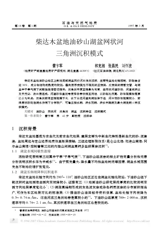柴达木盆地油砂山湖盆网状河三角洲沉积模式