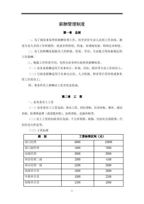 会计师事务所-人力资源-薪酬管理制度