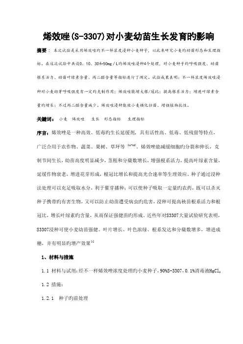 2023年植物生理学实验报告新编