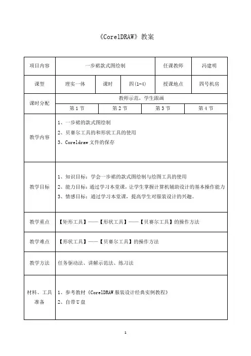 一、一步裙款式图绘制