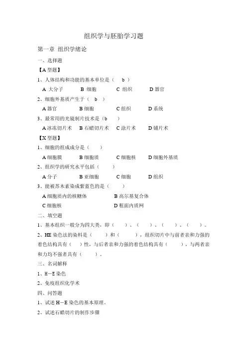 组胚习题