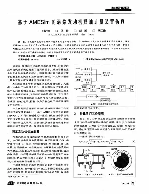 基于AMESim的涡桨发动机燃油计量装置仿真