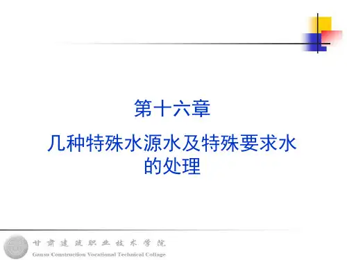 第十六章 几种特殊水源水及特殊要求水的处理
