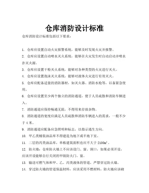 仓库消防设计标准