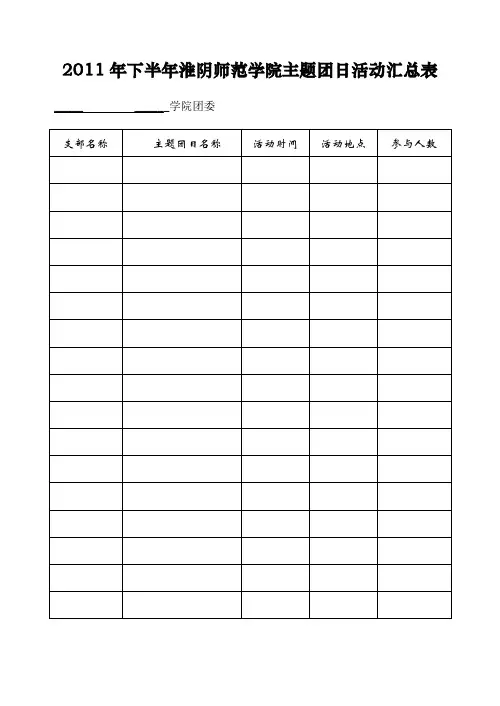 主题团日活动相关表格
