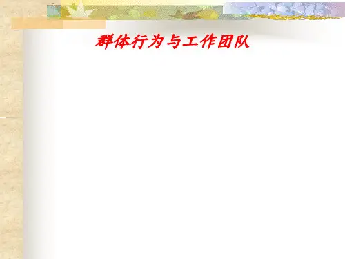 群体行为与工作团队PPT课件培训教材
