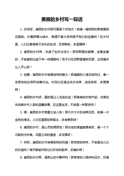 美丽的乡村写一段话