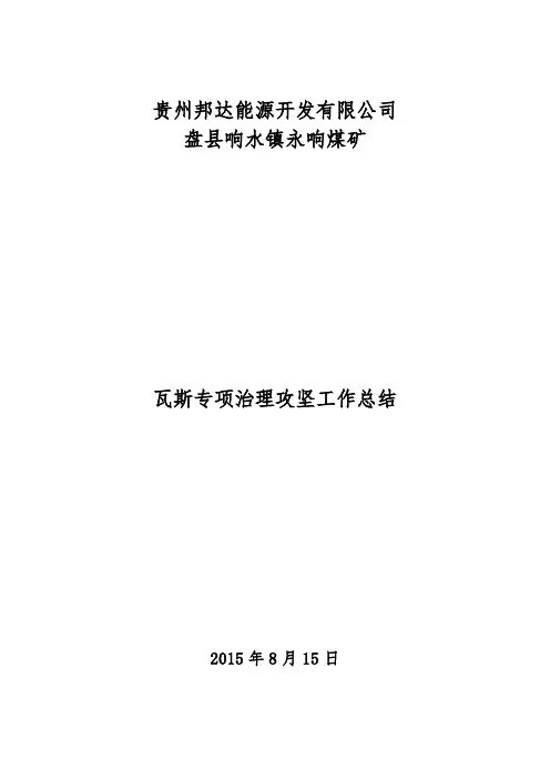 2015年瓦斯治理攻坚工作总结