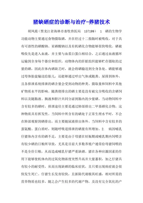 猪缺硒症的诊断与治疗 - 养猪技术