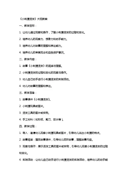 《小刺猬烫发》大班教案