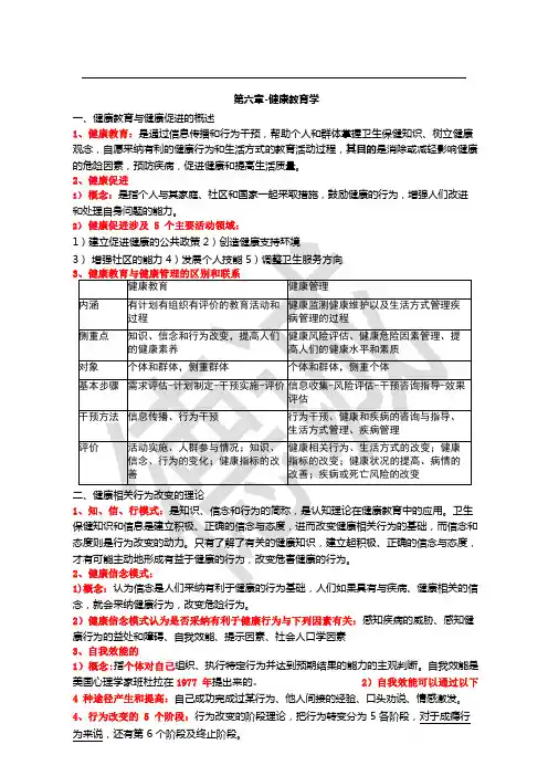 (健康管理师)第六章-健康教育基础