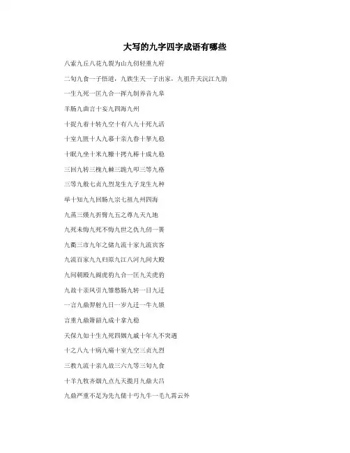 大写的九字四字成语有哪些