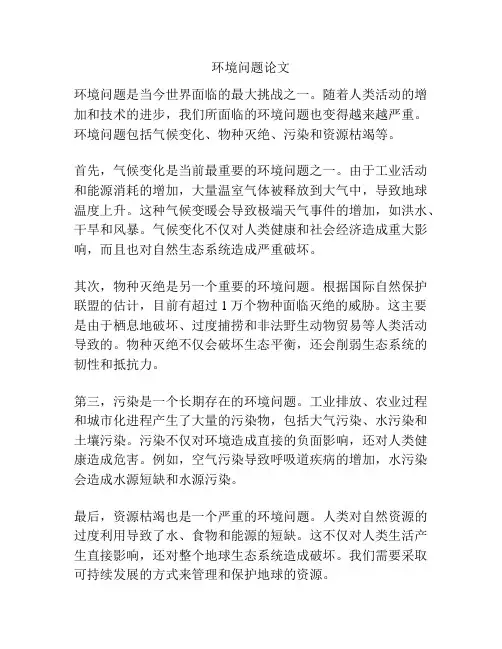环境问题论文