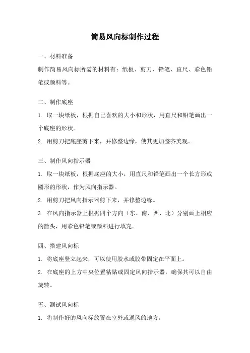 简易风向标制作过程