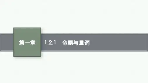 人教B版高中同步学案数学必修第一册精品课件 第一章 集合与常用逻辑用语 1.2.1 命题与量词