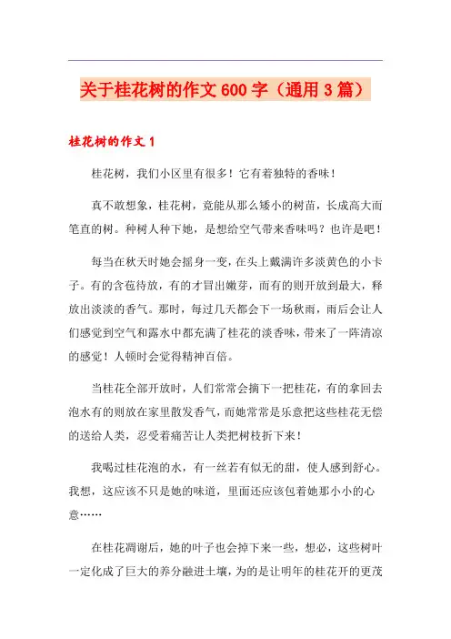 关于桂花树的作文600字(通用3篇)