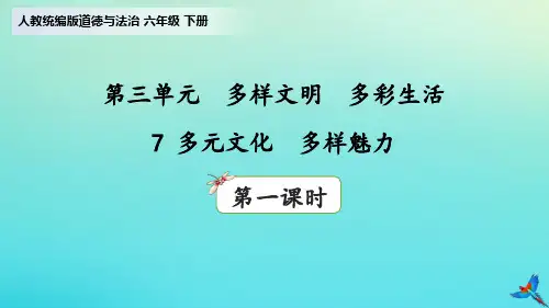 六年级下册道德与法治第三单元多样文明多彩生活7多元文化多样魅力(第1课时)人教部编版