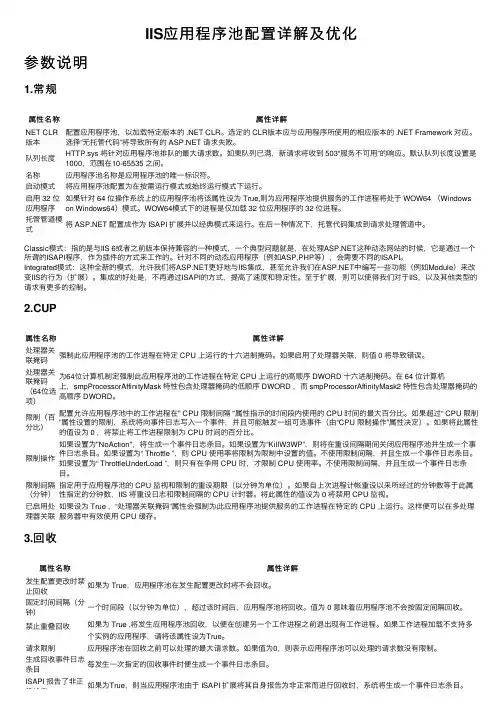 IIS应用程序池配置详解及优化