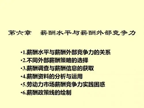 第14讲薪酬水平与薪酬外部竞争力-精品文档