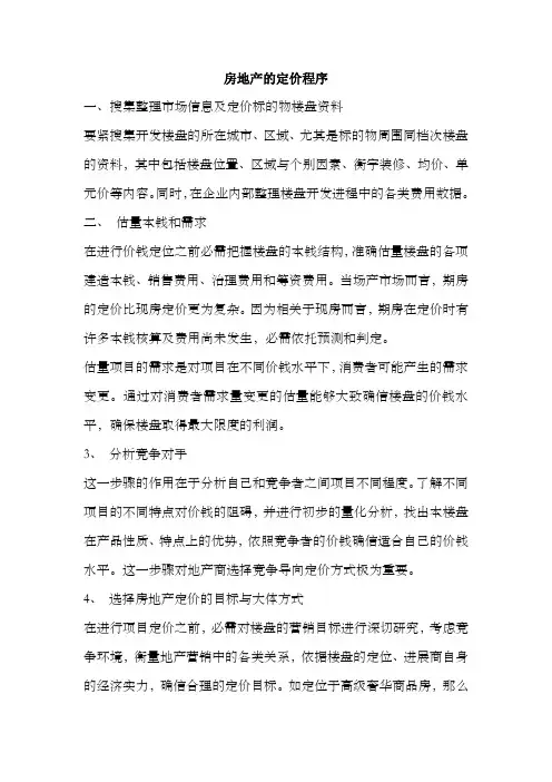 房地产定价程序