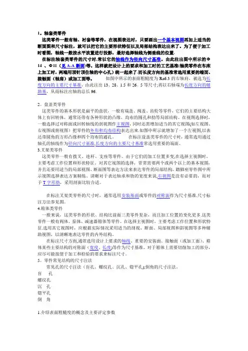 表面粗糙度的标注