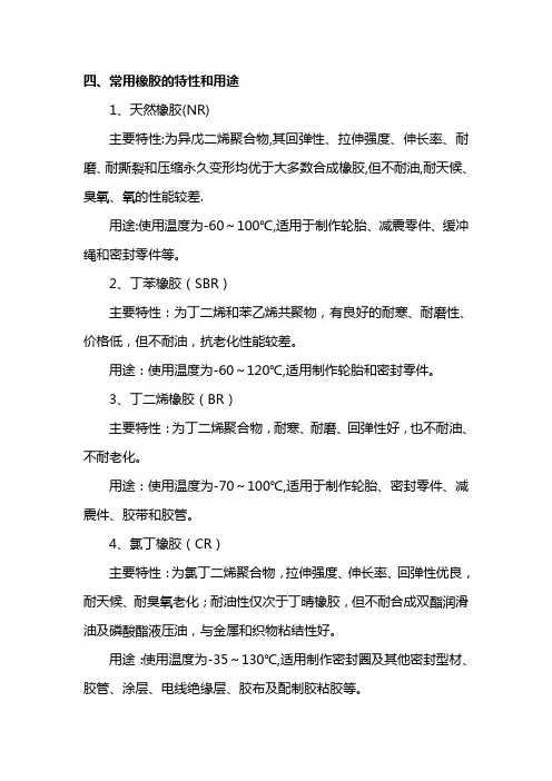 常用橡胶密封材料