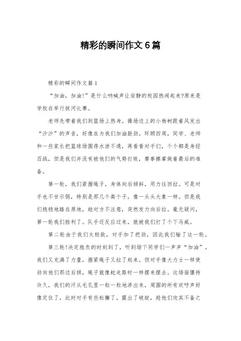 精彩的瞬间作文6篇