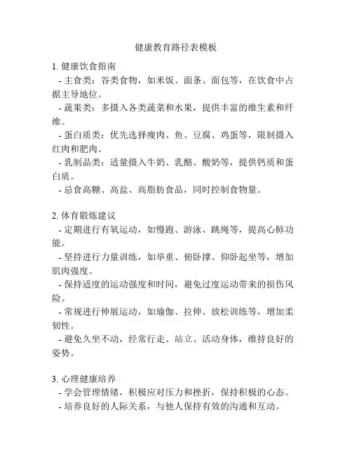 健康教育路径表模板