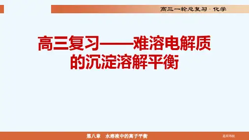 高三复习——难溶电解质的沉淀溶解平衡[可修改版ppt]