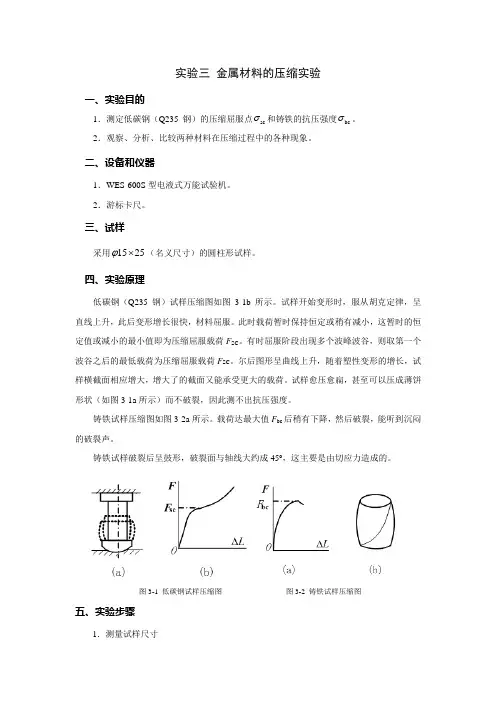 实验3-金属材料的压缩实验