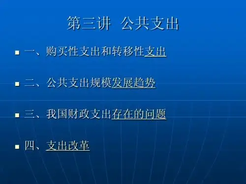 第三讲  公共支出