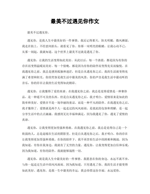 最美不过遇见你作文