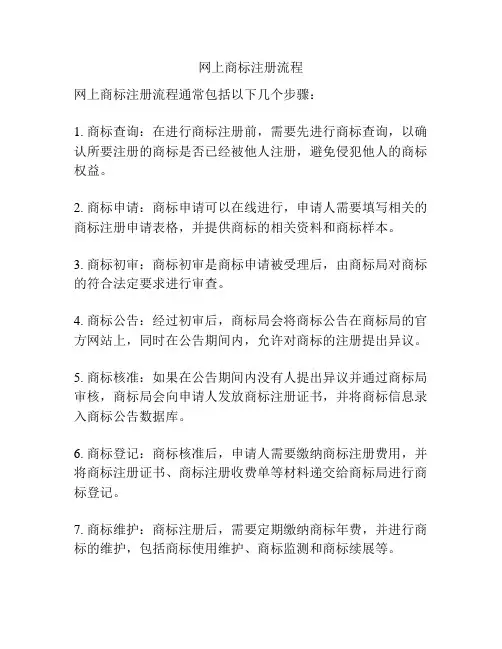 网上商标注册流程