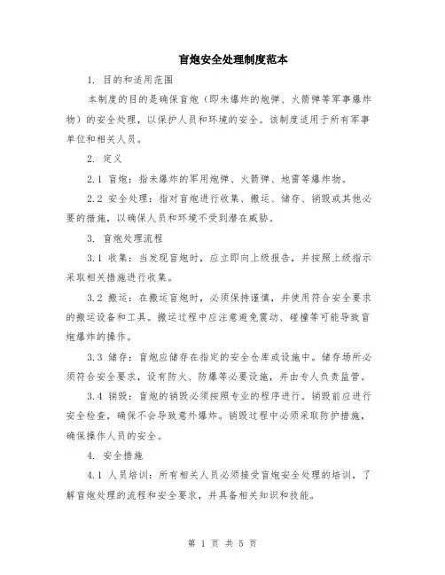 盲炮安全处理制度范本（2篇）