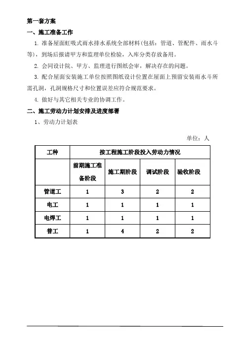 虹吸雨水排水系统施工方案施工工艺(两套)