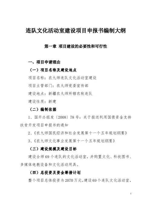 活动室建设方案申报书编制大纲订稿