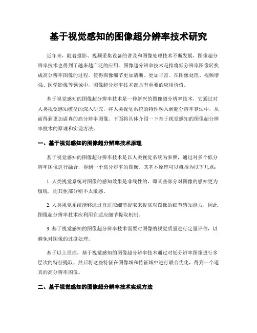 基于视觉感知的图像超分辨率技术研究