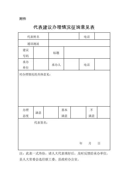 办理情况征询意见表