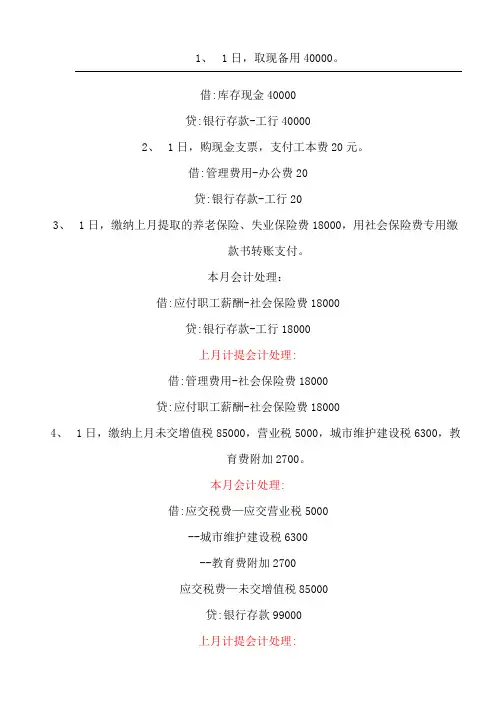 企业会计分录详解完整版