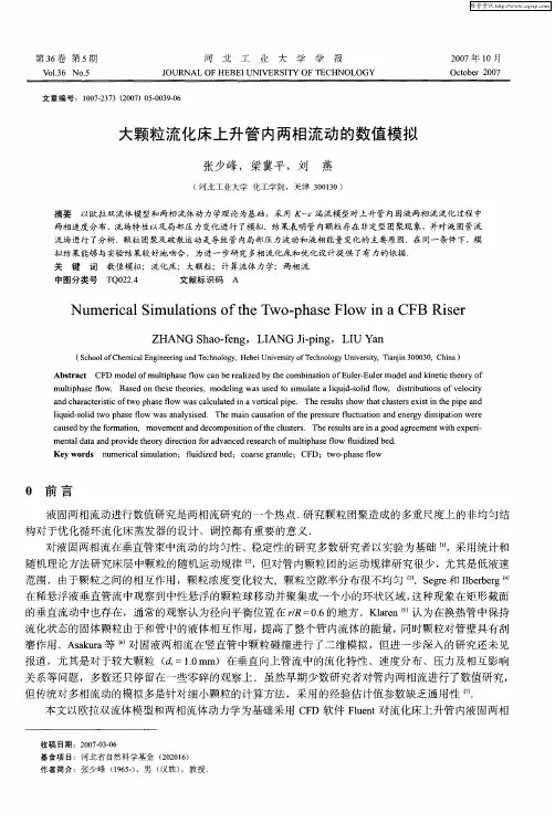 大颗粒流化床上升管内两相流动的数值模拟