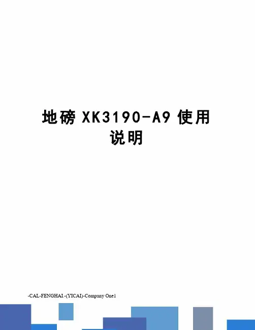 地磅XK3190-A9使用说明