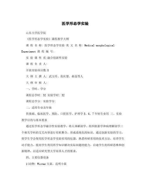 医学形态学实验
